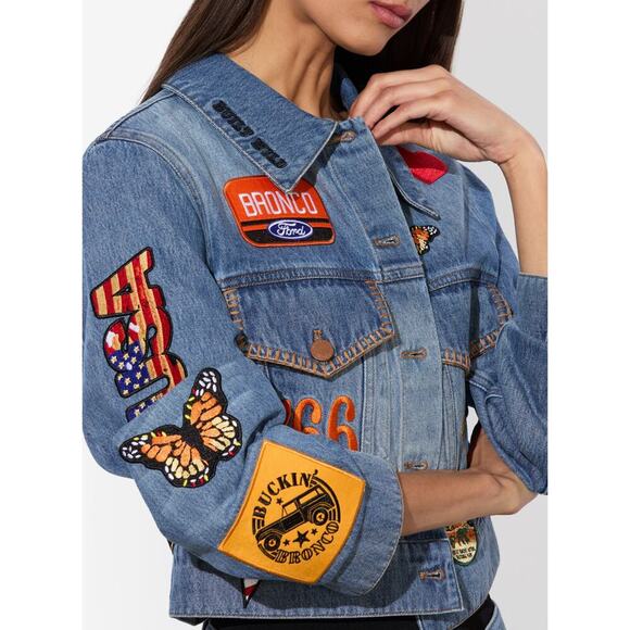 Alice + Olivia X BRONCO JEFF DENIM JACKET S - Picture 4 of 14